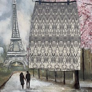 Club Monaco Black and White Fully Lined Pencil Bodycon Mini Skirt sz 0 EUC